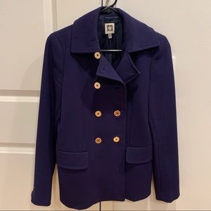 Anne Klein Purple Double Breasted Coat
